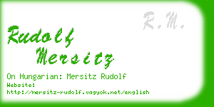 rudolf mersitz business card